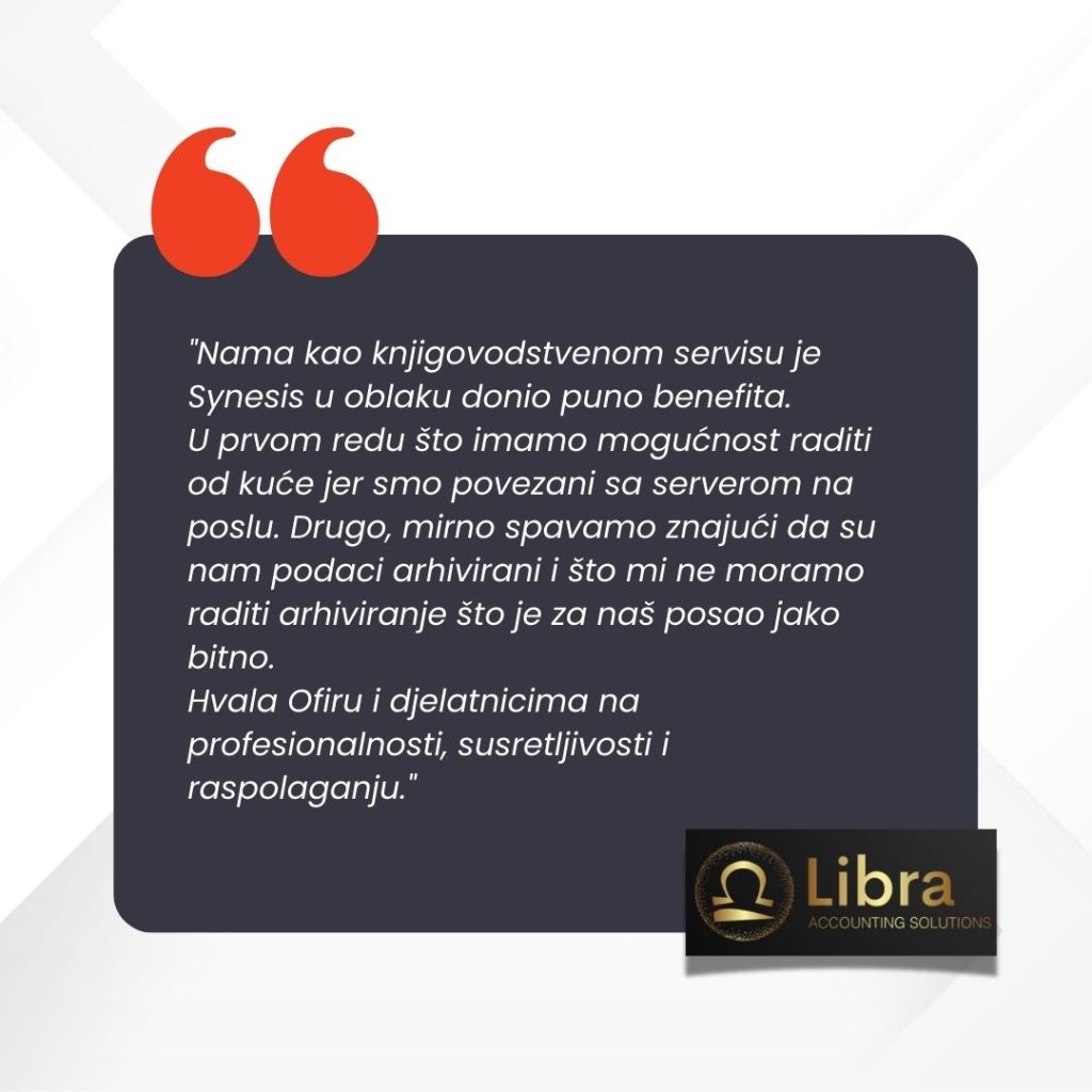 Što o nama kaže tvrtka LIBRA Accounting Solutions.