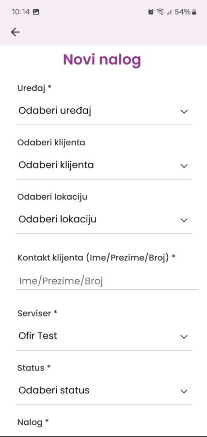 Eurokontakt - mobilna aplikacija - novi nalog